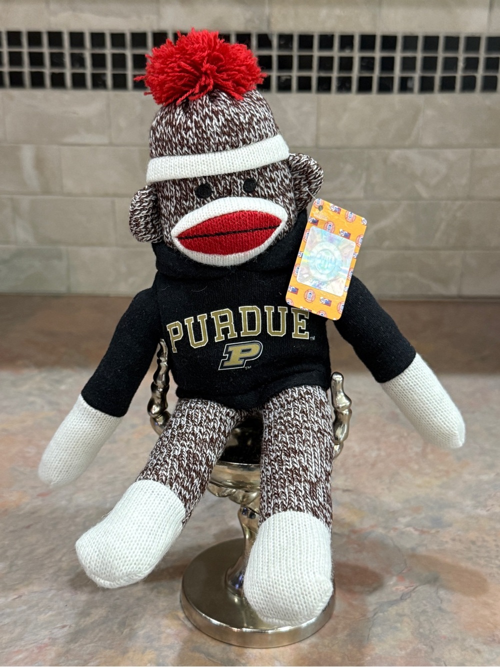 Purdue Boilermakers Sock Monkey Plush Plushland 2011 NWT College NCAA